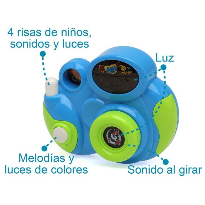 KioKids Juguete Cámara de Fotos para Bebés, con Sonidos Reales, Luces y Melodías, Estimula los Sentidos, +18 Meses, Azul, Pilas Incluidas 4 KioKids Juguete Cámara de Fotos para Bebés, con Sonidos Reales, Luces y Melodías, Estimula los Sentidos, +18 Meses, Azul, Pilas Incluidas 4