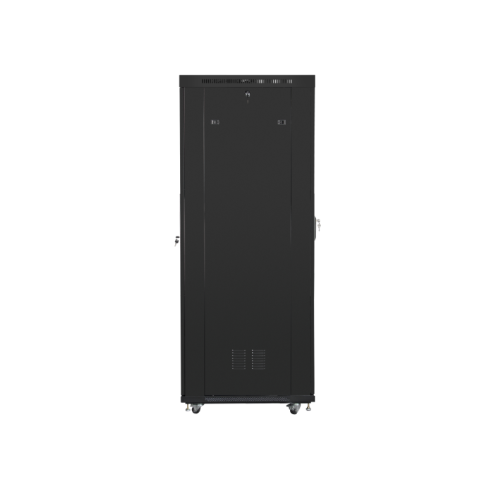 Lanberg FF01-6042-12B Armario Rack 42U Independiente Negro, Capacidad 800kg, IP20, Ruedas, Patas Ajustables y Cerradura 4