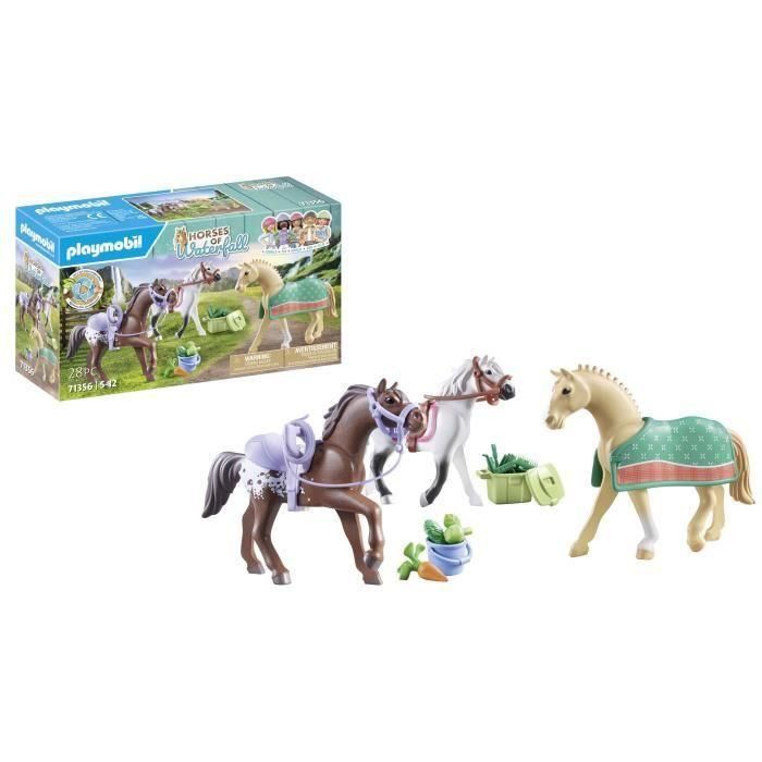 PLAYMOBIL 71356 3 caballos Morgan, Cuarto de Milla y Shagya - Caballos de la Cascada - A partir de 5 años 3