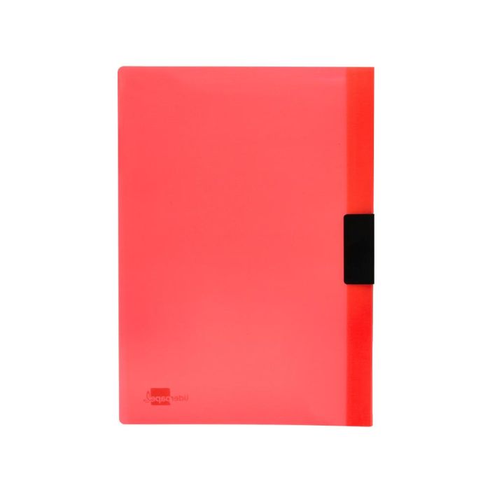 Carpeta Liderpapel Dossier Pinza Lateral Polipropileno Din A4 Rojo Translucido 60 Hojas Pinza Deslizante 2