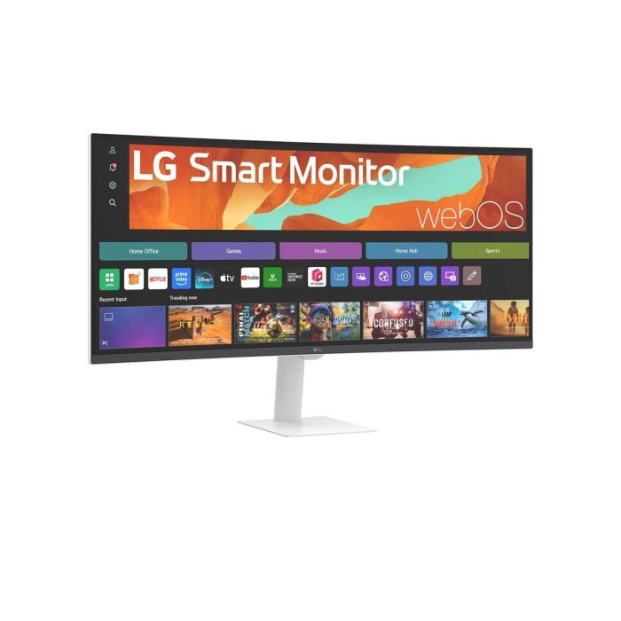 LG 34U601SA-W.AEU Monitor Curvo 34" UltraWide Smart TV, Pantalla WQHD (3440 x 1440), 100Hz, VA, webOS 24, HDR10, Altavoces, para Productividad y Streaming