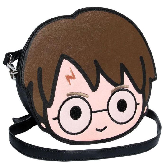 Harry Potter Mochila Face Chibi Marrón con Compartimento Único y Silueta del Personaje, 18 x 21.8 x 7.5 cm 1