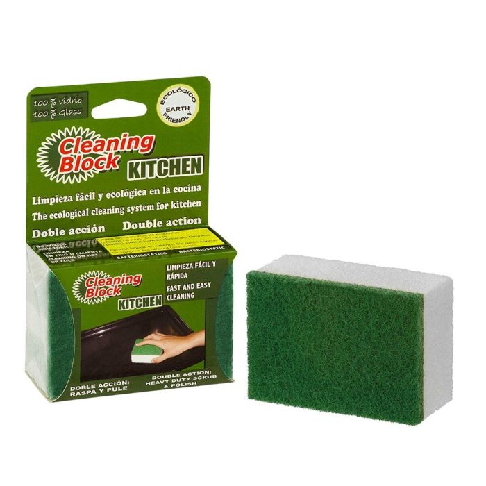 Estropajo Cleaning Block Verde Vidrio (10 x 7 x 4,5 cm)