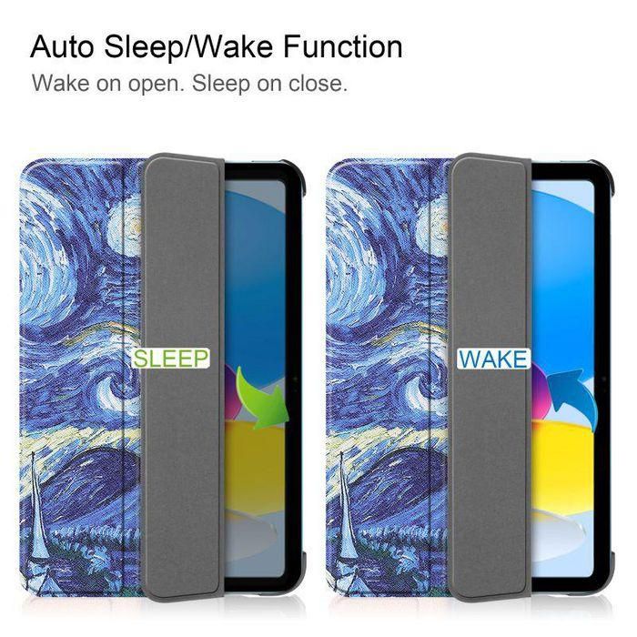 CoreParts For Apple iPad 10th Gen 10.9-inch (2022) Tri-fold Caster Hard Shell Cover with Auto Wake Function - Starry Sky Style 1 CoreParts For Apple iPad 10th Gen 10.9-inch (2022) Tri-fold Caster Hard Shell Cover with Auto Wake Function - Starry Sky Style 1