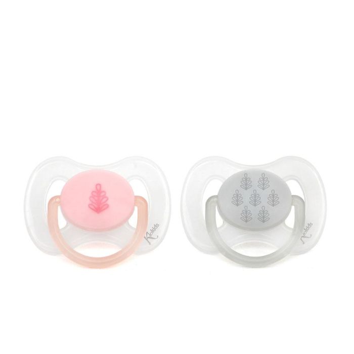Set 2 Chupetes Ortodónticos En Rosa y Gris 3 Set 2 Chupetes Ortodónticos En Rosa y Gris 3
