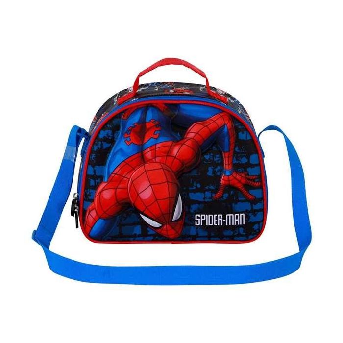 Karactermania Spiderman Merendero 3D Wall Porta alimentos infantil con cremallera y forro isotérmico 20x26x10cm 1