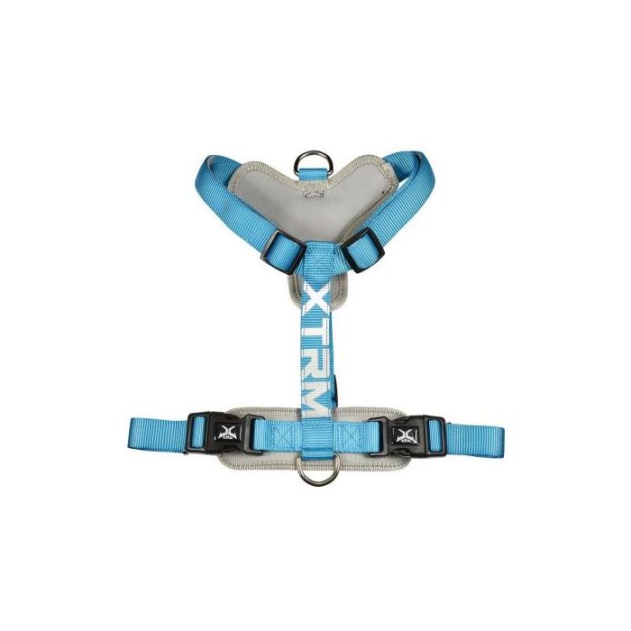 Nayeco Arnés X-Trm Cronos para Perro, Uso Diario, Doble Sujeción, Reflectante, Acolchado, Azul, 60-100 cm x 2,5 cm
