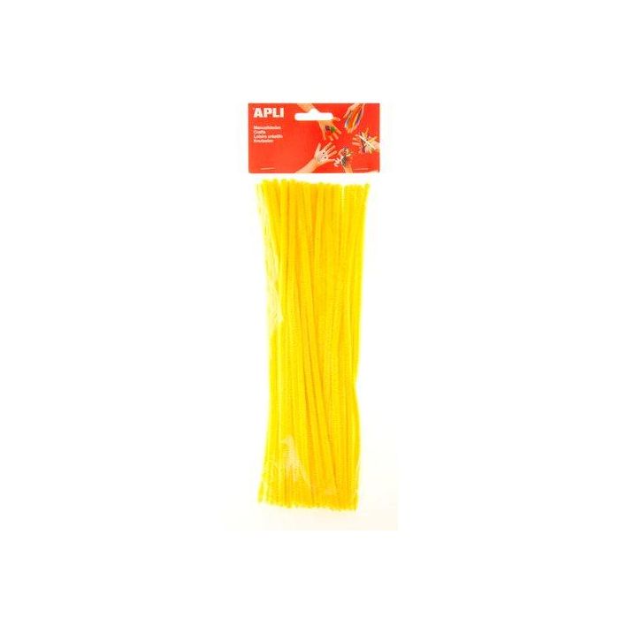 Limpia Pipas Varilla Apli Amarillo 30 Cm. Bolsa De 50 (Set de 5)