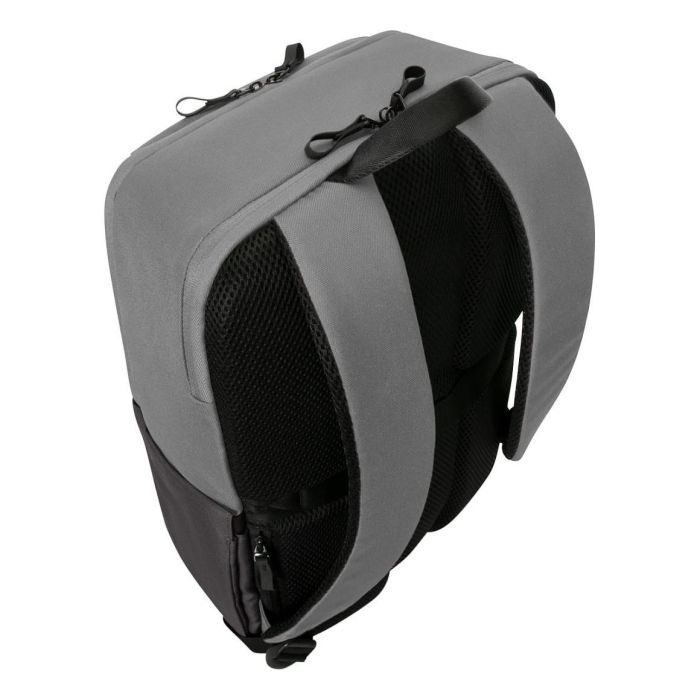 Targus Sagano Travel Mochila para Portátil 15.6 Pulgadas (39.6 cm) con Compartimento Seguro, Impermeable, Hecha de Material Reciclado RPET, 2 Bolsillos Frontales, Color Gris