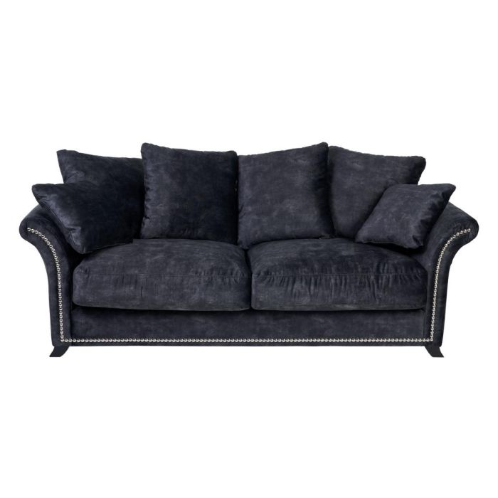 Sofá 3 Plazas Gris Oscuro Tejido Salón 228 X 97 X 100 cm