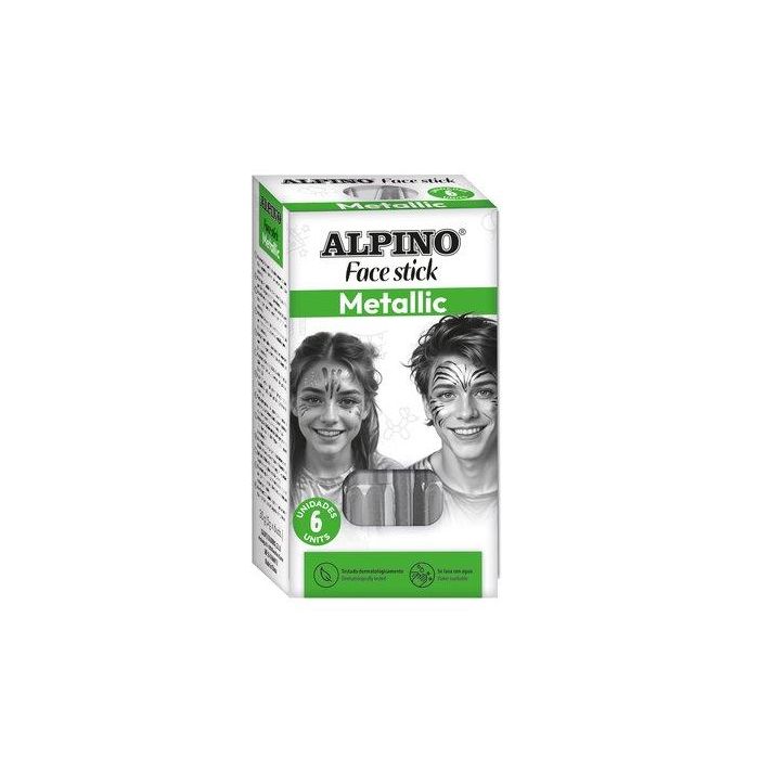 Maquillaje Alpino Face Stick Metallic Barra De 5 Gr. Caja De 6 Plata
