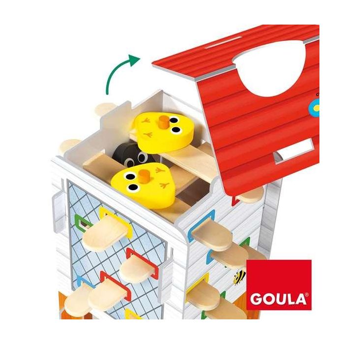 Juego habilidad happy chickens de madera goula, encuentra los pollitos retirando los palos 15