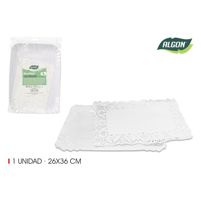 Bandeja rectangular Blonda Algon 26x36 cm (30 Unidades) Bandeja rectangular Blonda Algon 26x36 cm (30 Unidades)