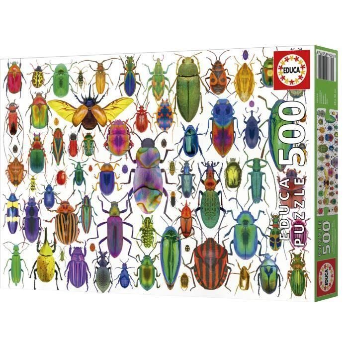 Educa Puzzle Escarabajos de 500 Piezas para Adultos y Niños +11 Años | Juego de Mesa de Cartón con Cola Especial FIX PUZZLE® 2