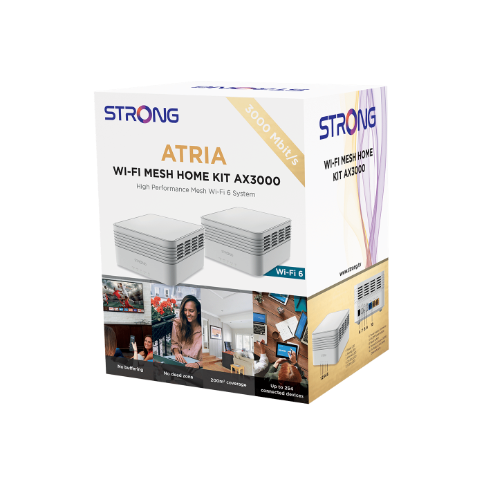 Strong MESHKITAX3000 Sistema Wi-Fi Mesh Doble Banda Wi-Fi 6 Blanco 2 Unidades Interno 4