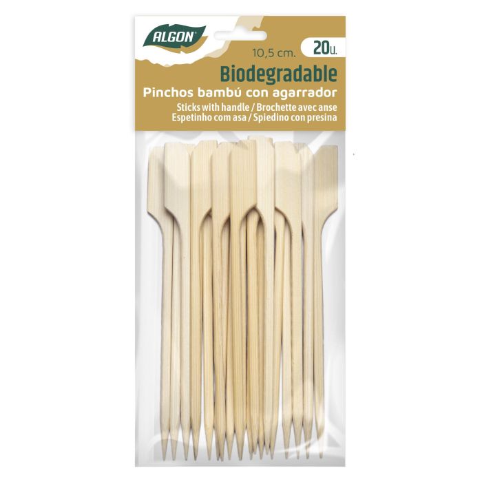 Set de 20 pinchos de bambú agarrador 105 mm Algon (48 Cajas) 1 Set de 20 pinchos de bambú agarrador 105 mm Algon (48 Cajas) 1