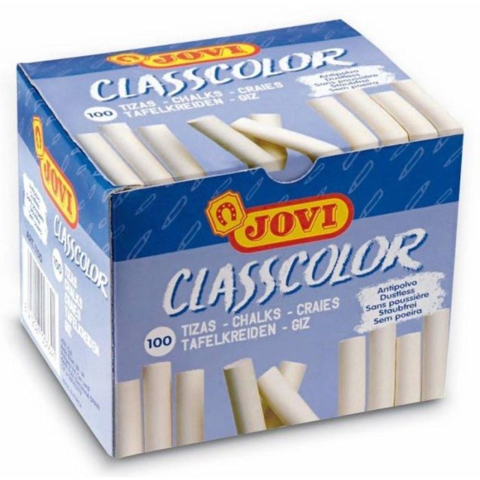 Jovi Tizas Classcolor School Antipolvo 80 mm Blanco Caja 100 Ud