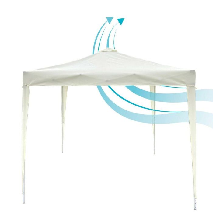 Cenador Aktive 300 x 250 x 300 cm Tela Acero Blanco 1 Cenador Aktive 300 x 250 x 300 cm Tela Acero Blanco 1