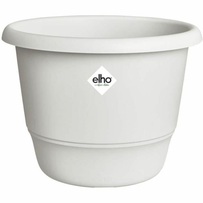 ELHO ELH8711904535247 Maceta Amiga Round, Blanca, Diámetro 35 cm, Altura 26 cm, para Exterior, 100% Reciclada