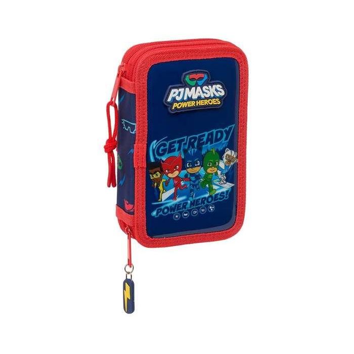 Estuche Escolar PJ Masks Ready Azul marino 12.5 x 19.5 x 4 cm 28 piezas
