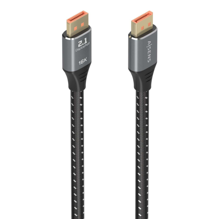 AISENS - CABLE DISPLAYPORT V2.1 16K@60HZ 80GBPS, DP/M-DP/M, NEGRO, 2.0M