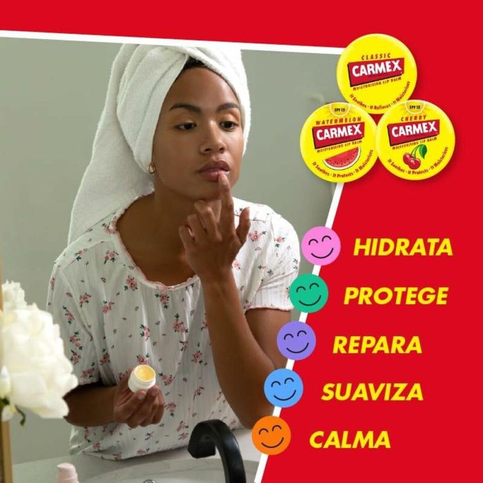 Carmex Bálsamo Labial Hidratante Sandía SPF 15 para Labios Agrietados, Secos y Dañados - Tarro 7.5g Uso Diario 5 Carmex Bálsamo Labial Hidratante Sandía SPF 15 para Labios Agrietados, Secos y Dañados - Tarro 7.5g Uso Diario 5