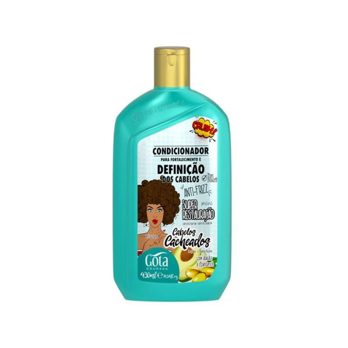 Gota Dourada Acondicionador Fortalecimiento Cabello Rizado 430ml | Hidrata, Nutre, Anti-Frizz & Brillo