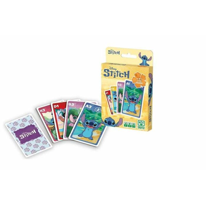 Shuffle Baraja de Cartas Infantil Stitch - 4 Juegos: Snap, Familias, Parejas o Acción Shuffle Baraja de Cartas Infantil Stitch - 4 Juegos: Snap, Familias, Parejas o Acción