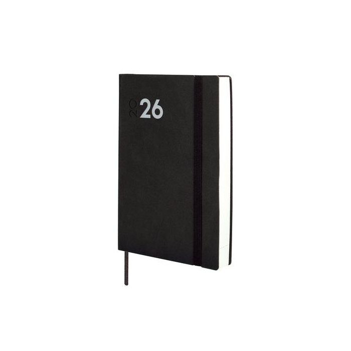 Agenda Anual (2026) Catalan Finocam Dynamic Mara Cosida Tapa Flexible Con Goma Y4 120X170 D/P Negre