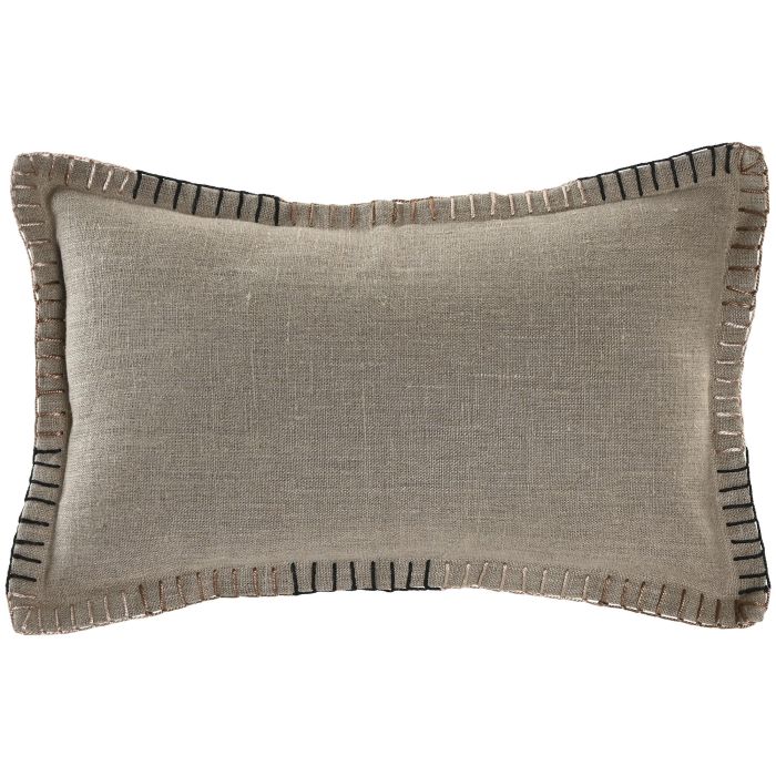 DKD Home Decor Cojín Tradicional de Lino Natural 30 x 50 cm (2 Unidades)