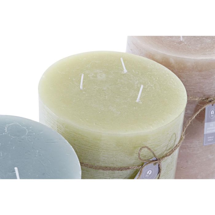 DKD Home Decor Vela de Cera Colección Rustik aw - Pack de 3 Unidades, Colores Surtidos Marrón Verde Azul, 155h Duración, 14.5x14.5x20 cm 1 DKD Home Decor Vela de Cera Colección Rustik aw - Pack de 3 Unidades, Colores Surtidos Marrón Verde Azul, 155h Duración, 14.5x14.5x20 cm 1