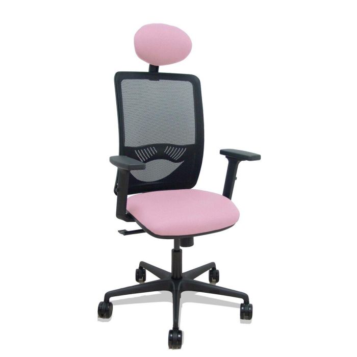 PIQUERAS Y CRESPO Silla Zulema sincro malla negra asiento bali rosa brazos 2D ruedas 65mm cabecero PIQUERAS Y CRESPO Silla Zulema sincro malla negra asiento bali rosa brazos 2D ruedas 65mm cabecero