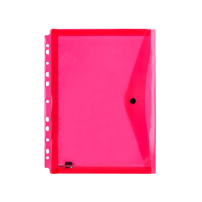 Liderpapel 36669 Carpeta Dossier Broche Polipropileno Din A4 Pack 5 Colores Surtidos Transparente Multitaladro 2