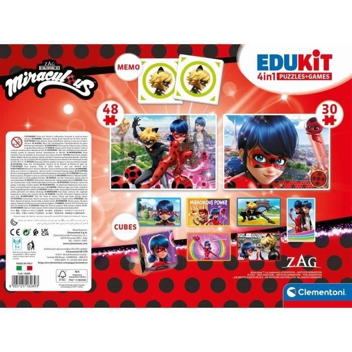 Miraculous - Clementoni Juego de actividades preescolares 4 en 1 - 2 rompecabezas, 6 cubos y una nota - Hecho en Italia 2 Miraculous - Clementoni Juego de actividades preescolares 4 en 1 - 2 rompecabezas, 6 cubos y una nota - Hecho en Italia 2