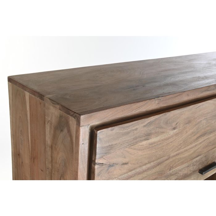 DKD Home Decor Armario Colonial Marrón 4 Puertas Acacia Cristal Led 145x40x153 cm 1