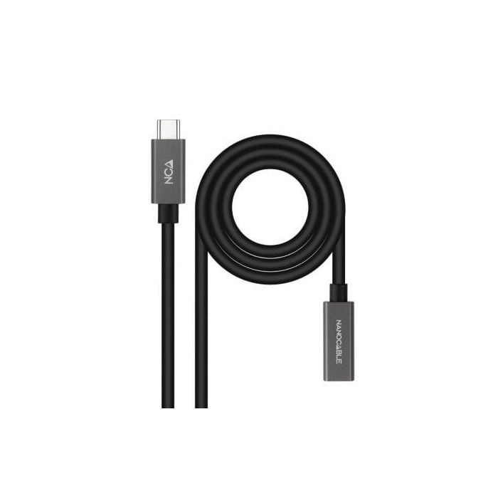 NANOCABLE Cable Prolongador USB-C 3.2 Gen2x2 20Gbps 3A, 4K/60Hz, USB-C/M-USB-C/H, Negro, 1 m 2 NANOCABLE Cable Prolongador USB-C 3.2 Gen2x2 20Gbps 3A, 4K/60Hz, USB-C/M-USB-C/H, Negro, 1 m 2