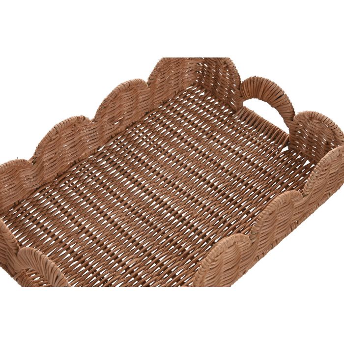Bandeja Decoracion Tropical DKD Home Decor Natural 30 x 9 x 40 cm Set de 3 (2 Unidades) 1