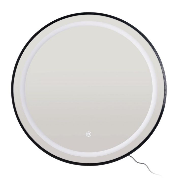 Espejo con Luz Led Negro Decoración 60 X 3 X 60 cm