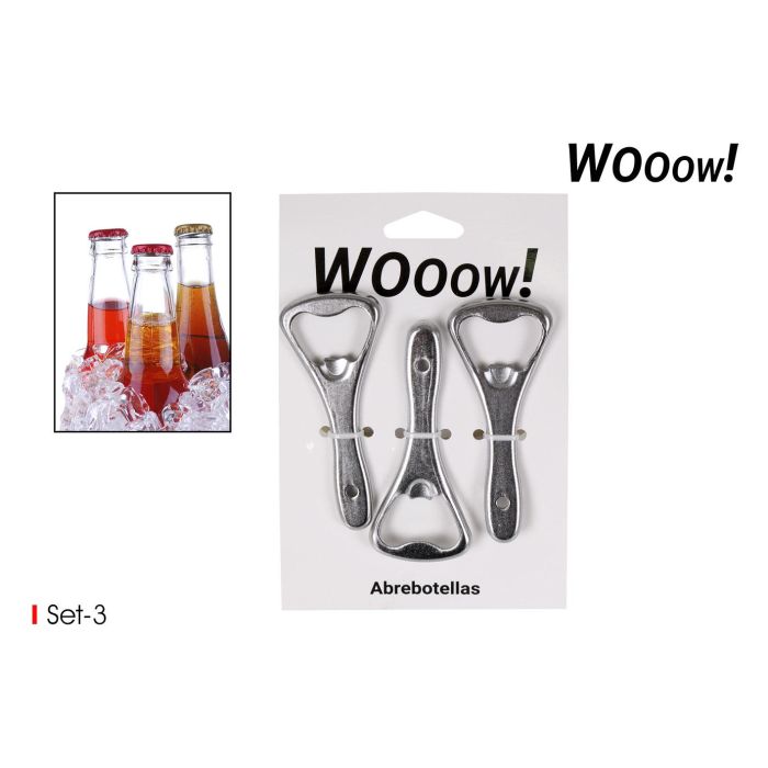 Set de 3 Abrebotellas Wooow (36 Unidades) Set de 3 Abrebotellas Wooow (36 Unidades)