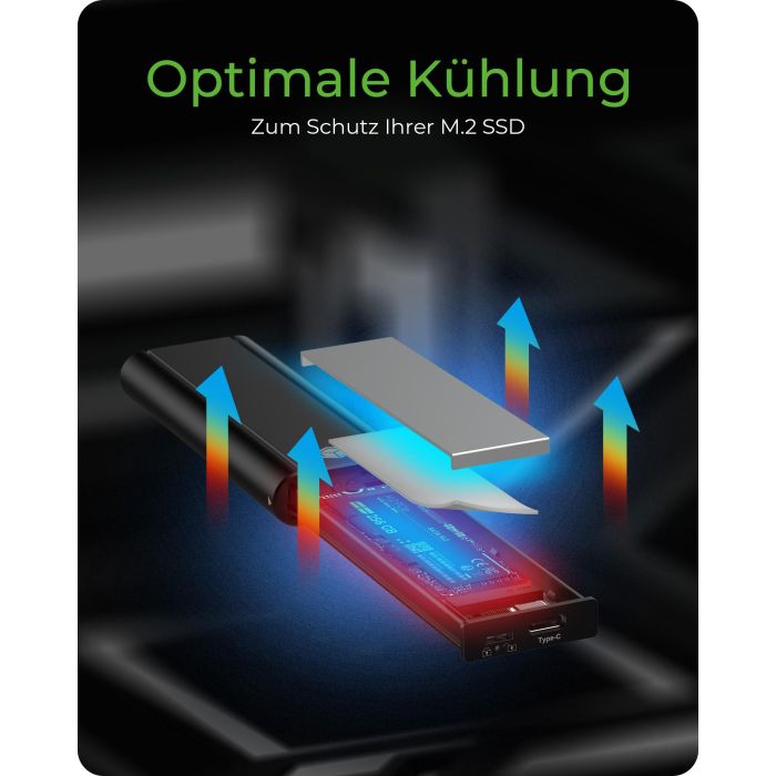ICY BOX IB-1807MT-C31 Externes USB-C 3.2 Gehäuse für M.2 NVMe SSD mit Schreibschutz 5