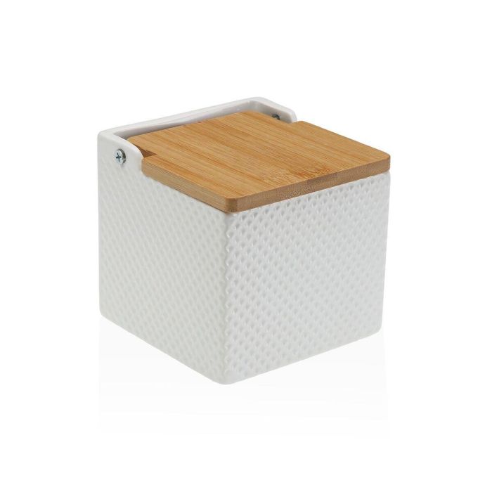 Salero con Tapa Versa Blanco Cerámica Bambú Dolomita 11 x 11 x 11 cm 0 Salero con Tapa Versa Blanco Cerámica Bambú Dolomita 11 x 11 x 11 cm 0