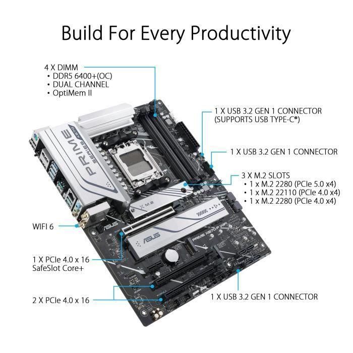 Asus Prime X670-P Wifi Mother Socket AMD X670 2 Asus Prime X670-P Wifi Mother Socket AMD X670 2