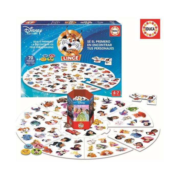 Educa Lince Disney 70 Imágenes 19690 Juego de Mesa para Agudizar Vista y Reflejos +4 Años 2 Educa Lince Disney 70 Imágenes 19690 Juego de Mesa para Agudizar Vista y Reflejos +4 Años 2