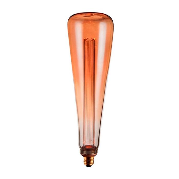 Fbright ST94 Bombilla LED Decorativa Cono E27 4W 1800K Luz Cálida 200 lm Vintage Cristal Ámbar Extraíble Ø94x303 mm