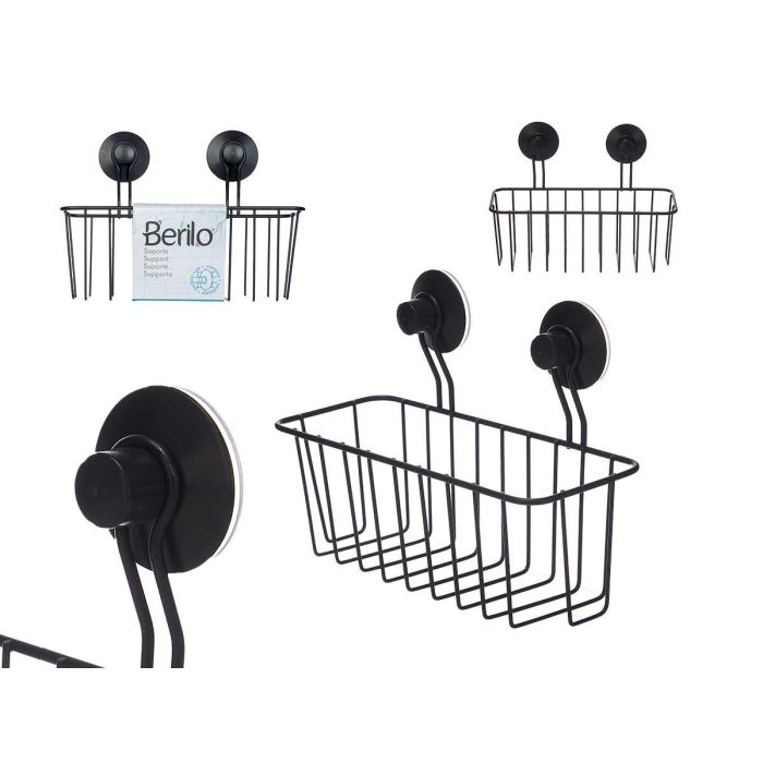Soporte de Pared Rectangular Negro Berilo 24x18x10 cm - Metal y ABS (12 Unidades) Soporte de Pared Rectangular Negro Berilo 24x18x10 cm - Metal y ABS (12 Unidades)