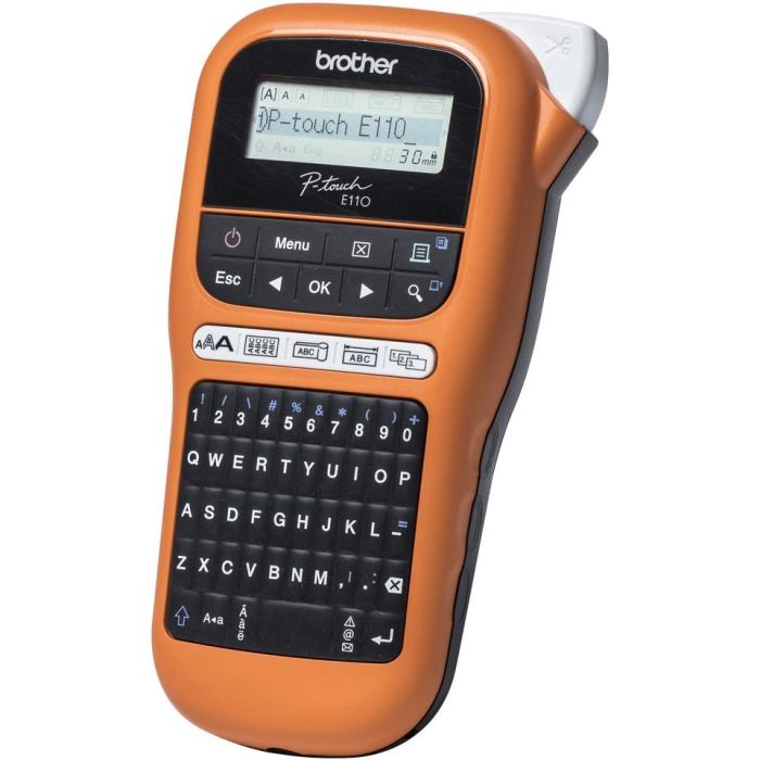 Brother PT-E110VP Etiquetadora P-Touch para Cintas de 3.5/6/9/12 mm, Teclado QWERTY, Value Pack 6