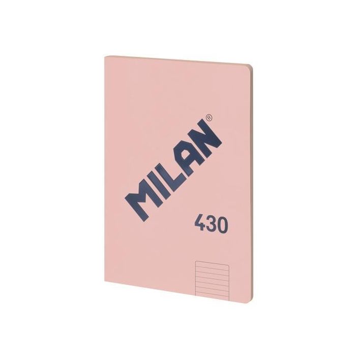 Milan Libreta Encolada A4 48H Papel 95gr Pautado 1 Línea 7mm Serie 1918 Rosa - Pack de 3 Unidades (3 Unidades)