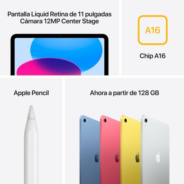 Apple MD4J4TYA iPad A16 (2025) Tablet de 11 pulgadas con Wi-Fi y 256 GB de Almacenamiento, Amarillo 5 Apple MD4J4TYA iPad A16 (2025) Tablet de 11 pulgadas con Wi-Fi y 256 GB de Almacenamiento, Amarillo 5