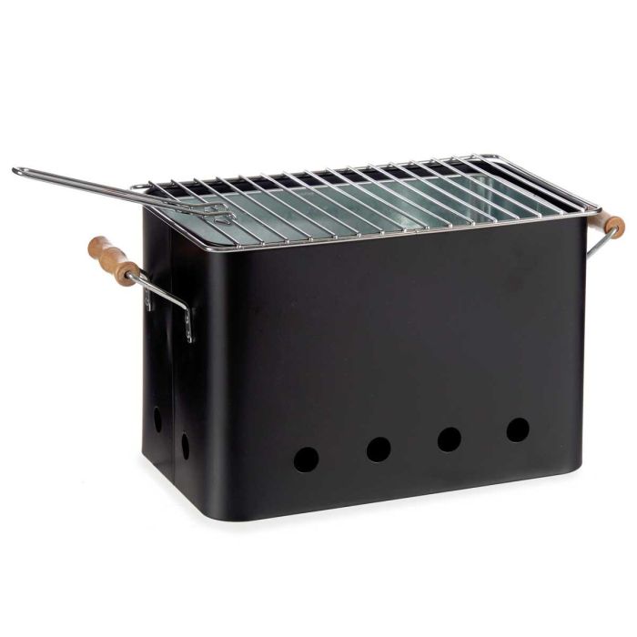 Barbacoa Portatil Rectangular Con Asas Color Negro La Dehesa 22X24CM (4 Unidades) 1 Barbacoa Portatil Rectangular Con Asas Color Negro La Dehesa 22X24CM (4 Unidades) 1