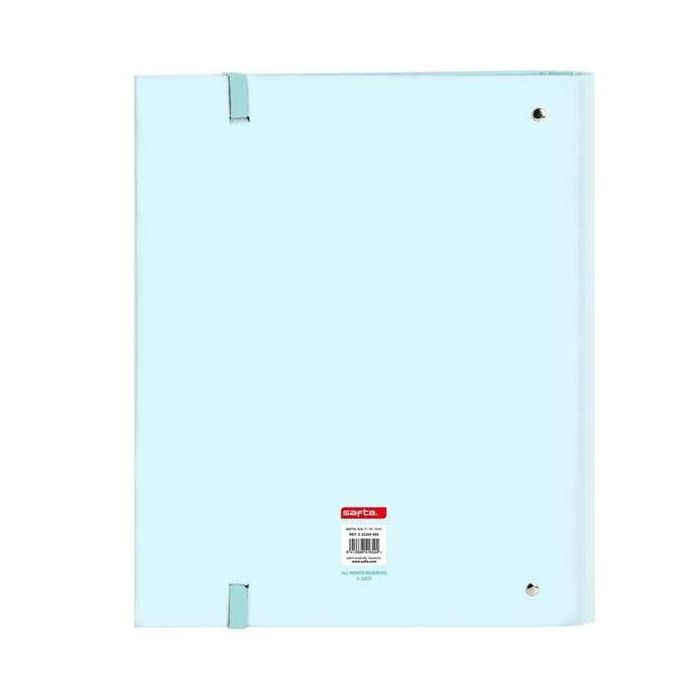 Safta Carpeta 4 Anillas 35mm con Recambio Celeste 27x32x3,5 cm Cardboard 2